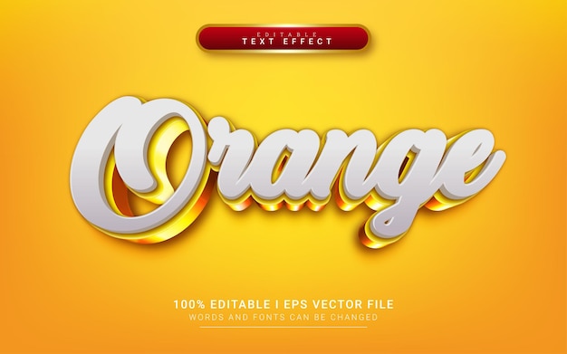 Orange 3d style text effect