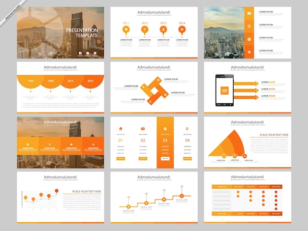 Orange Abstract presentation templates Infographic