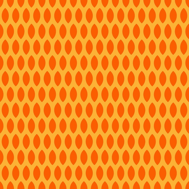 Orange  abstract shapes petals seamless pattern with yellow  background.