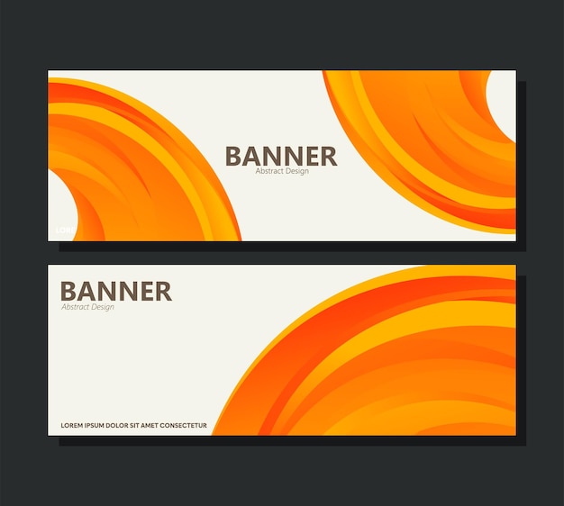 Orange abstract wave banner design