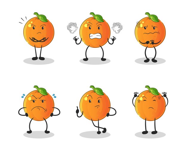 Vector the orange angry group character. cartoon mascot