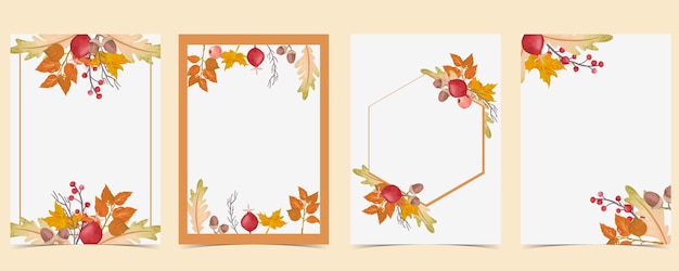 Orange autumn background with treeleavesflower