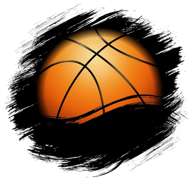 Orange basketball grunge symbol