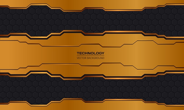 Orange and black abstract metallic frame layout design technology innovation concept dark background.