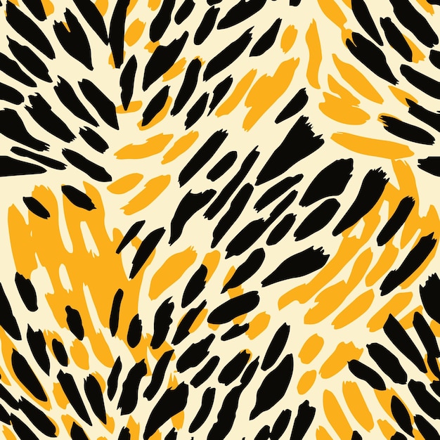 A orange and black animal print seamless pattern Vector