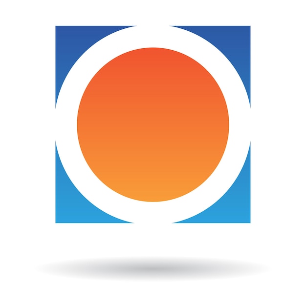 Orange and Blue Circle Square Logo Icon