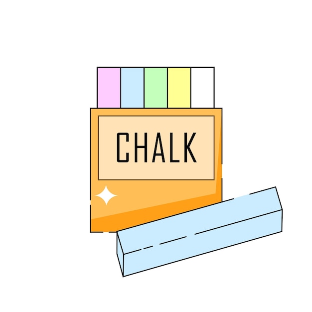 Orange box with blue chalk in front