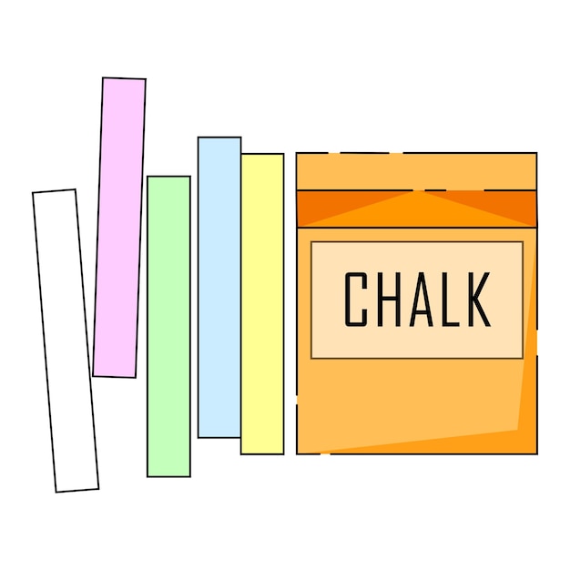 Orange box with colorful chalk on the side