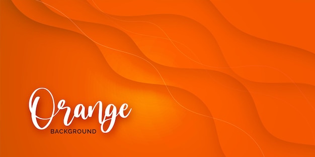 Orange business abstract banner background with fluid gradient wavy shapes vector design post