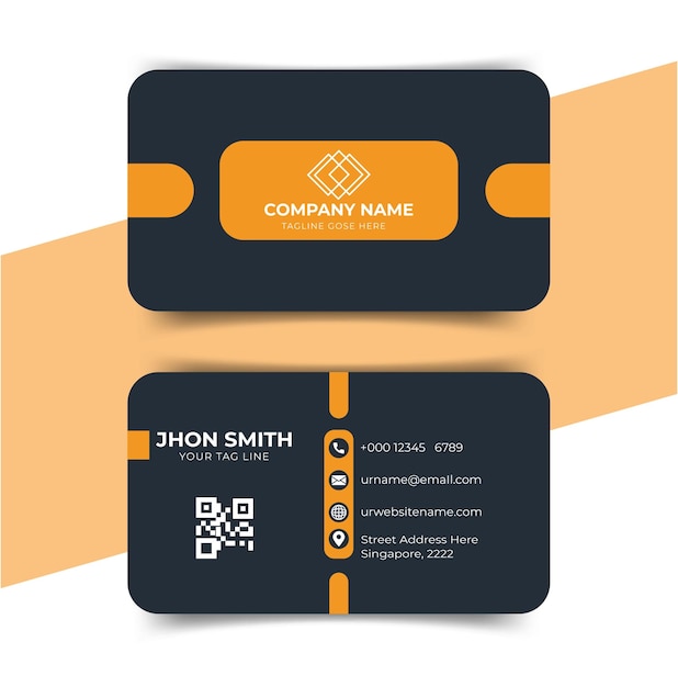 Orange Business Card Design Template