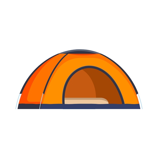 Orange Camping Tent vector illustration.Tent in yellow-orange Isolated Outdoor illustration. Hiking