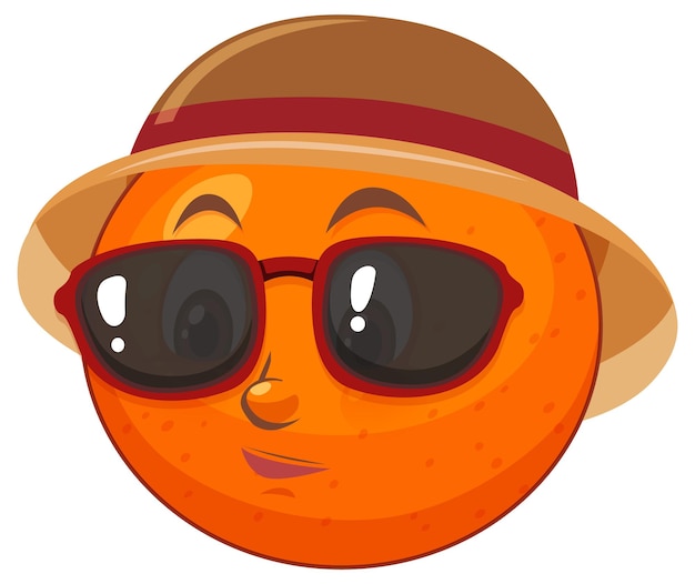 Orange cartoon character with facial expression