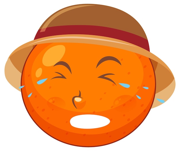 Orange cartoon character with facial expression