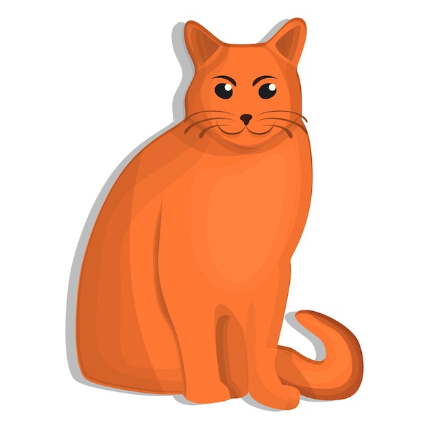 Orange cat icon Cartoon of orange cat vector icon for web design isolated