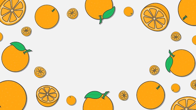 Orange Citrus Fruit Background Design Template Orange Fruit Cartoon Vector Illustration