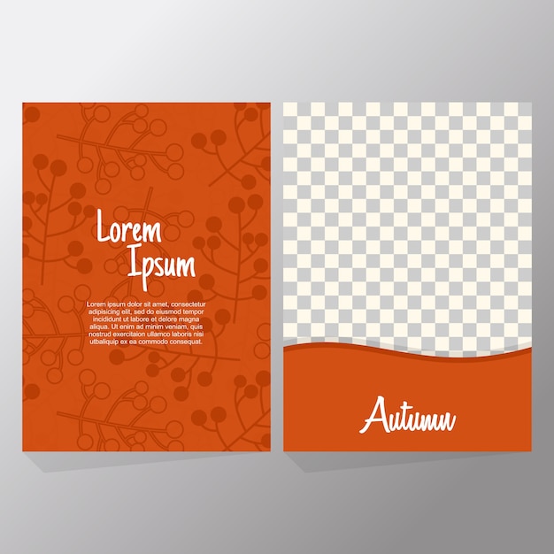 Orange collection set of autumn sale and typography flyer 