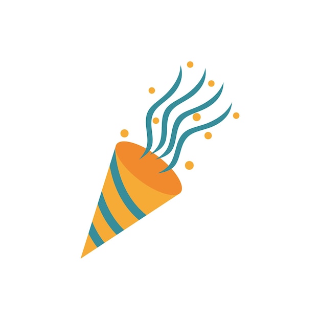 An orange cone with a blue stripe and the word ice cream on it