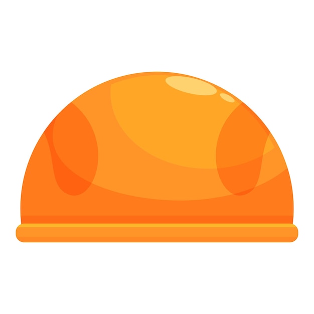 Vector orange construction helmet protecting head from falling objects