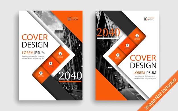 Orange corporate modern cover design template