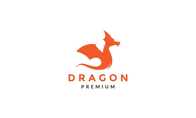 Orange dragon flat modern logo vector symbol icon design graphic illustration