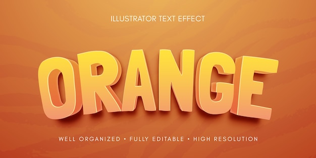 Orange editable text effect illustration