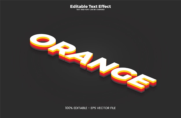 Vector orange editable text effect in modern trend style