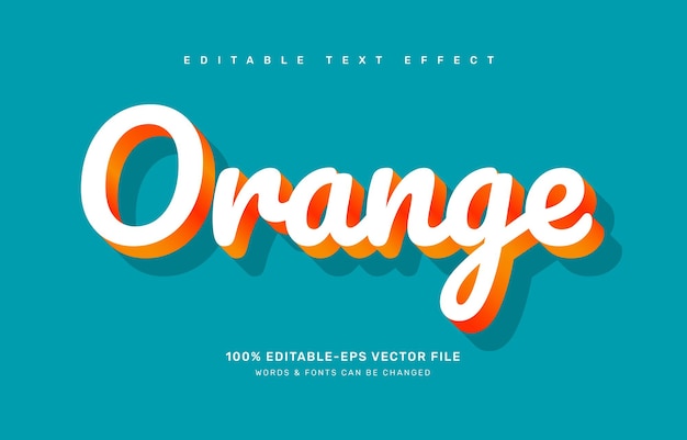 Orange editable text effect template