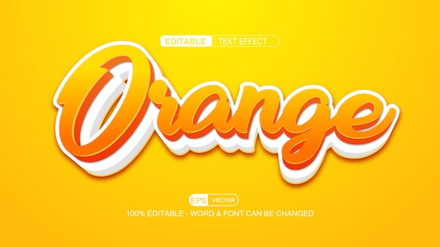 Orange Editable Text Effect Vector With Cute Background