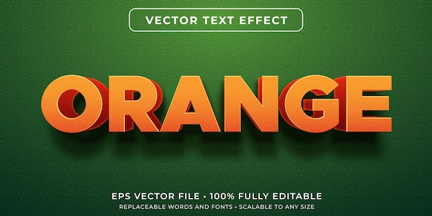 orange Editable text effect