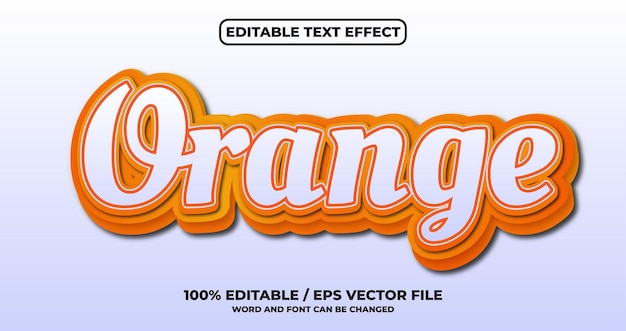 Orange editable text effect