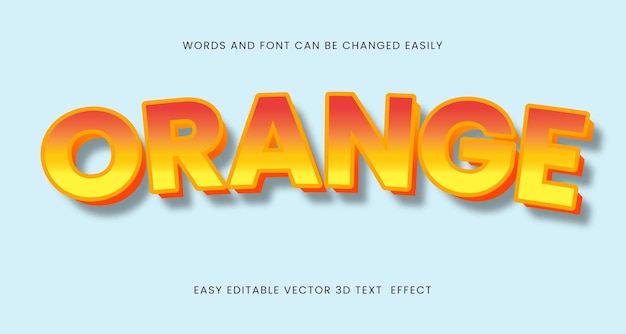 Orange editable text effects