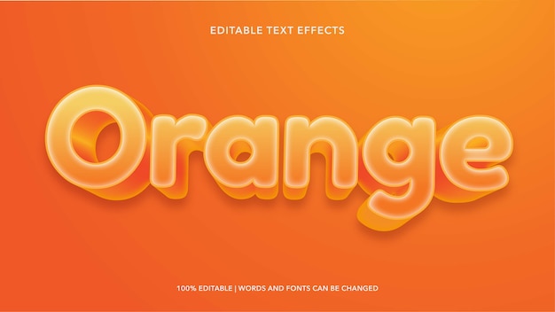 Orange editable text effects