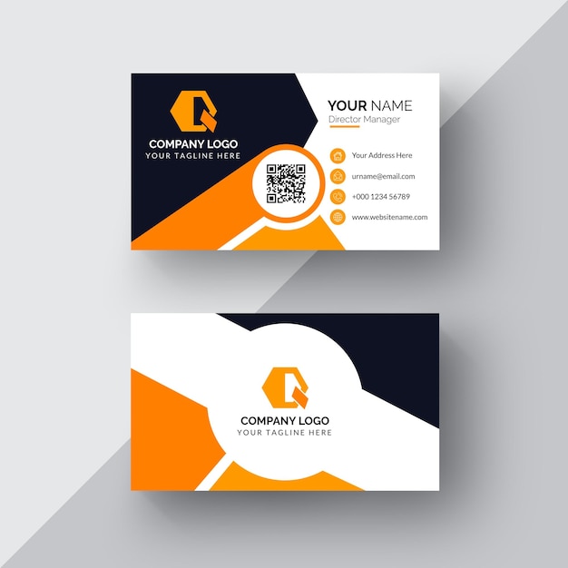 Orange elegant business card template