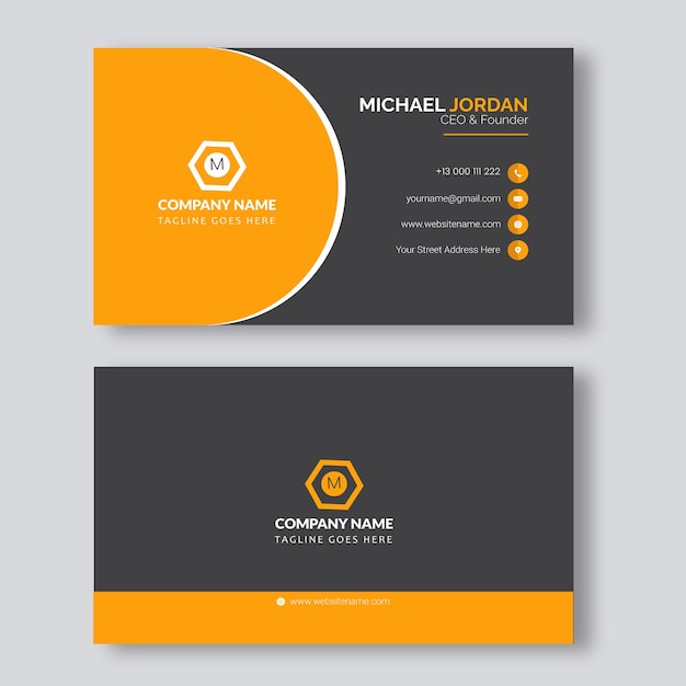 Orange elegant corporate card free vector