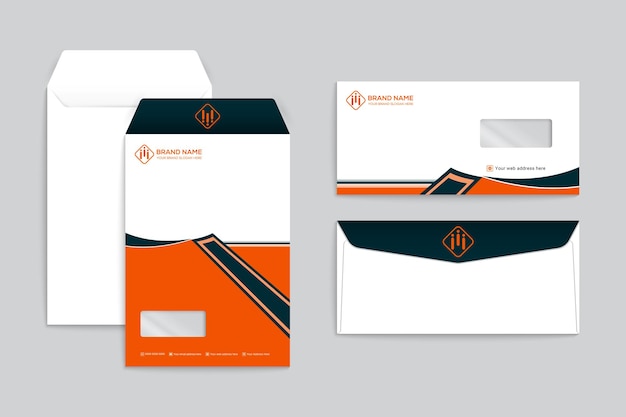 Orange elegant corporate envelope design