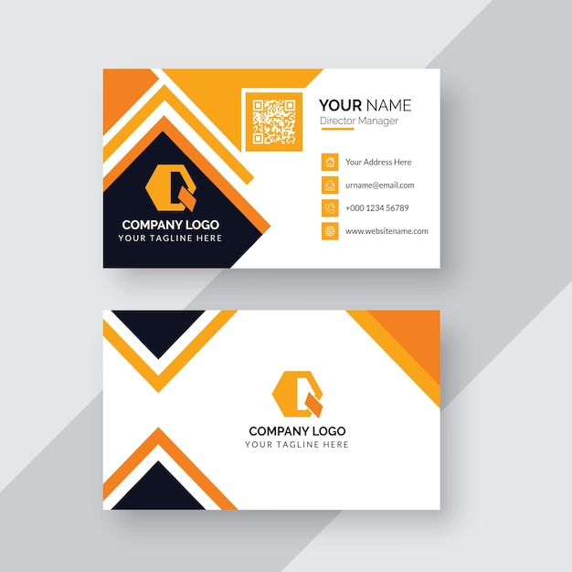 Orange elegant professional corporate business card template