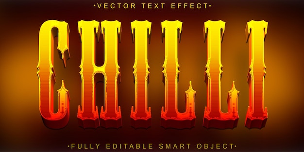 Orange Fire Chilli Vector Fully Editable Smart Object Text Effect