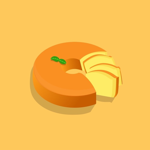 Orange flat gradient sponge cake illustration