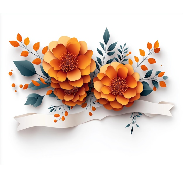 Orange Flower Background illustration Floral vector