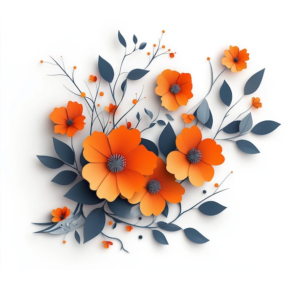 Orange Flower Background illustration Floral vector