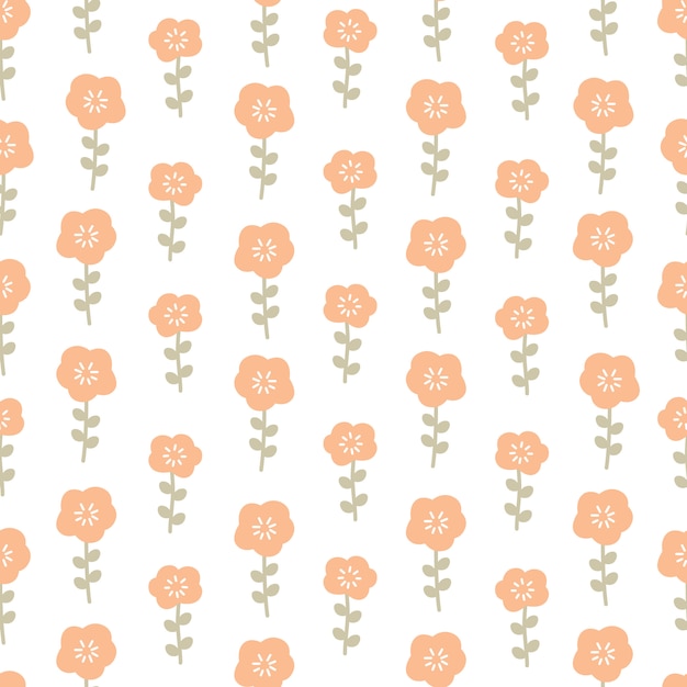 Orange flowers seamless pattern background