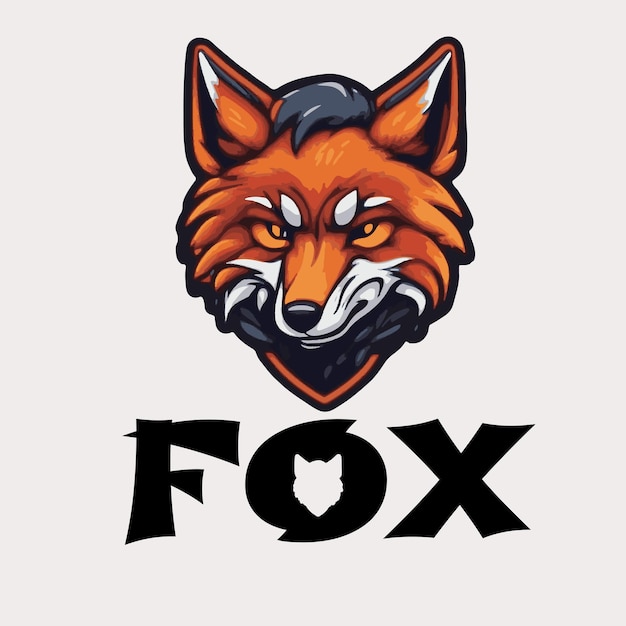 orange fox logo illustration template