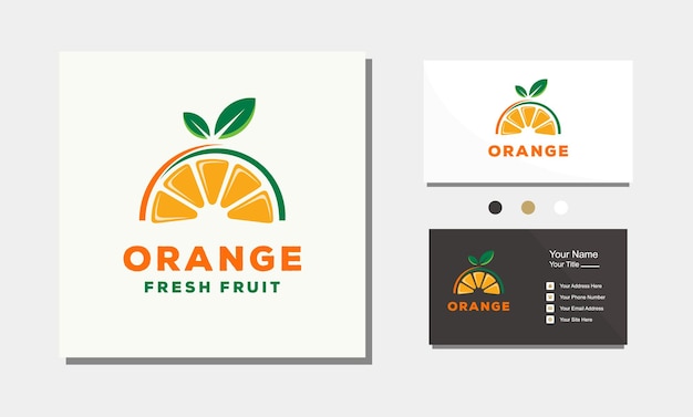 Orange fresh fruit logo design icon vector inspiration