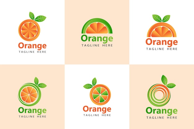 Orange fresh logo template design vector in isolated white background