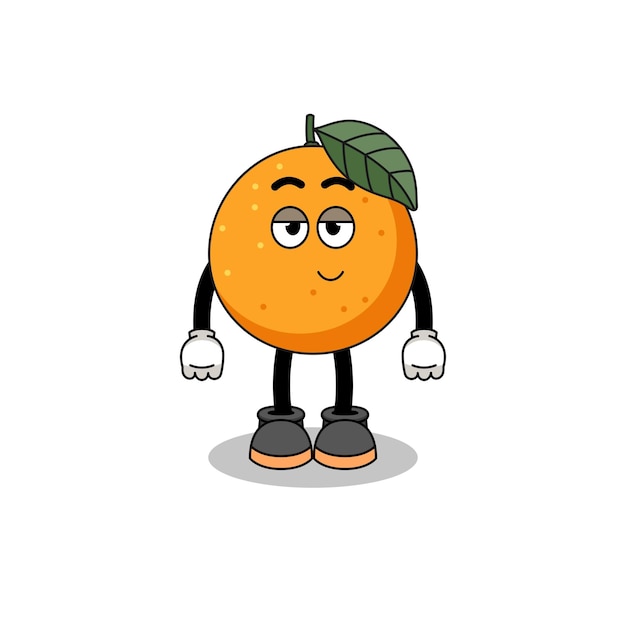 Orange fruit cartoon couple with shy pose character design