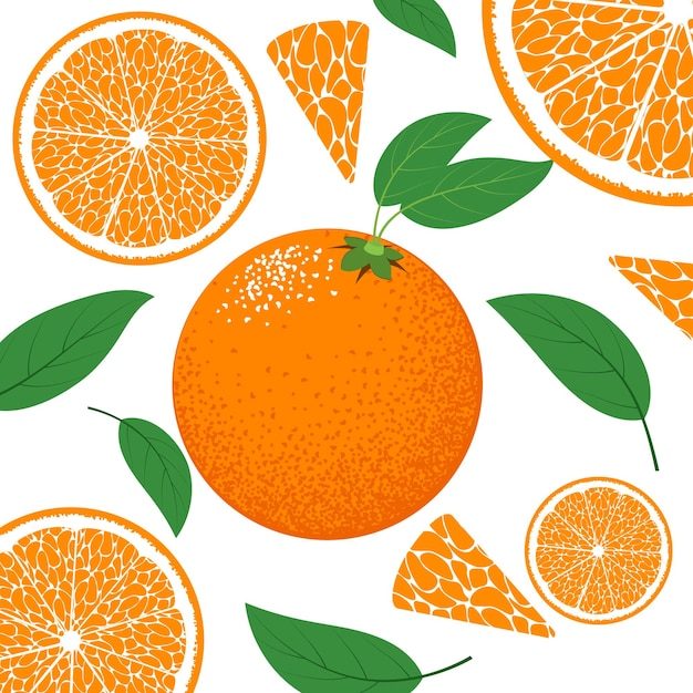 Orange fruit eco food background