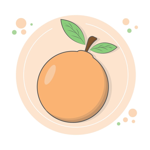 Orange fruit in flat design