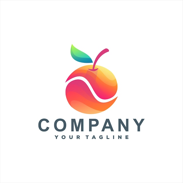 Orange fruit gradient logo design