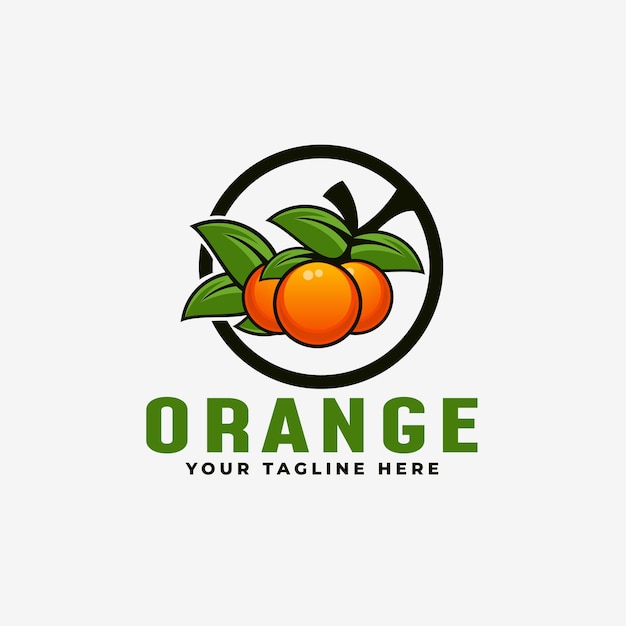 Orange fruit logo design inspiration for orange garden