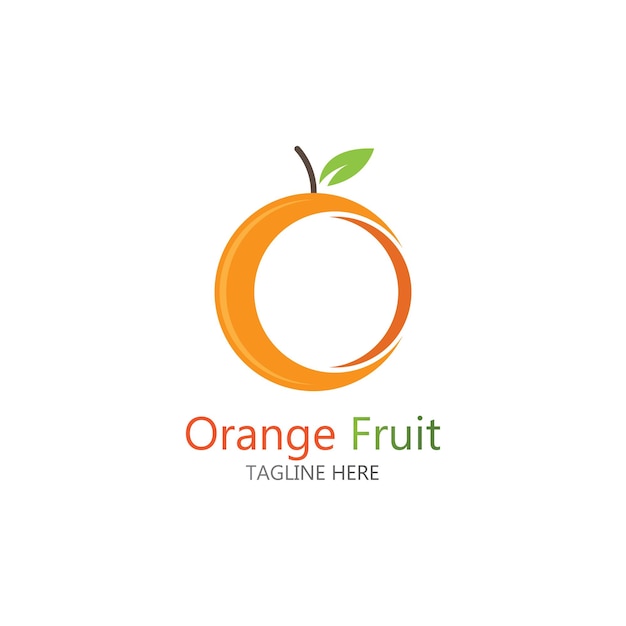 Orange fruit logo design Vector icon illustration design